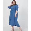 Plus Size Φόρεμα Σεμιζιέ - Γαλάζιο Plus Size Φόρεμα Σεμιζιέ - Γαλάζιο