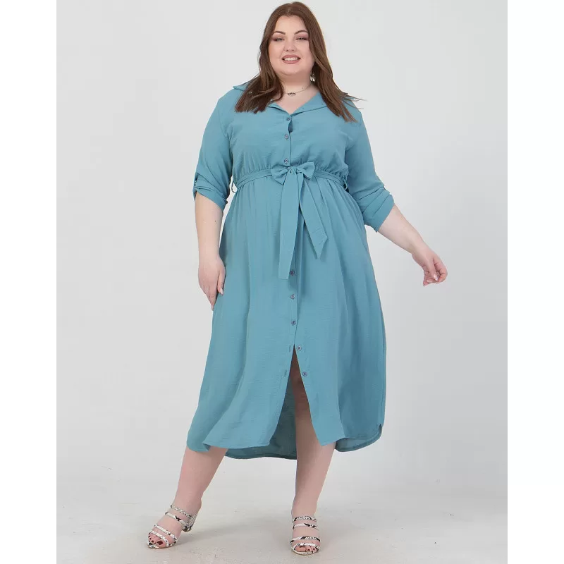 Plus Size Φόρεμα Σεμιζιέ - Γαλάζιο Plus Size Φόρεμα Σεμιζιέ - Γαλάζιο