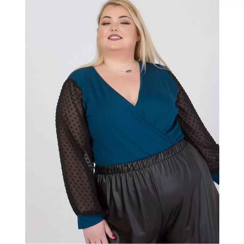 Plus Size Κρουαζέ Body - Μαύρο Plus Size Κρουαζέ Body - Μαύρο