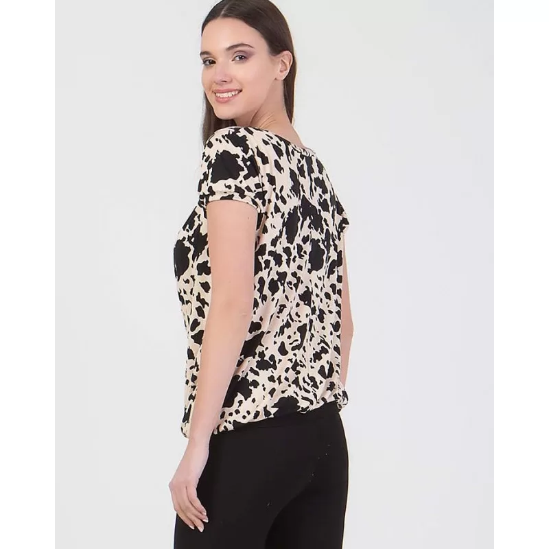 Μπλούζα Κοντομάνικη Cow Print - Λευκό Μπλούζα Κοντομάνικη Cow Print - Λευκό