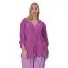 Plus Size Πουκαμίσα Πλισέ - Μωβ Plus Size Πουκαμίσα Πλισέ - Μωβ