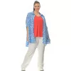 Plus Size Πουκάμισο Floral Tropical - Γαλάζιο Plus Size Πουκάμισο Floral Tropical - Γαλάζιο