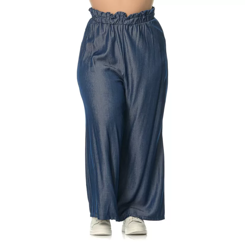 Plus Size Denim Jean Παντελόνα - Μπλε Plus Size Denim Jean Παντελόνα - Μπλε