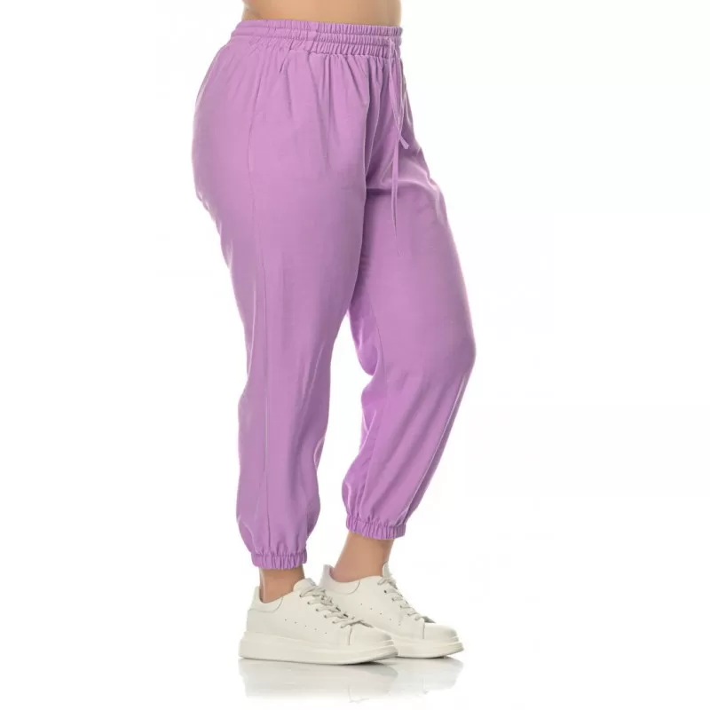 Plus Size Παντελόνι Safari Capri - Λιλά Plus Size Παντελόνι Safari Capri - Λιλά