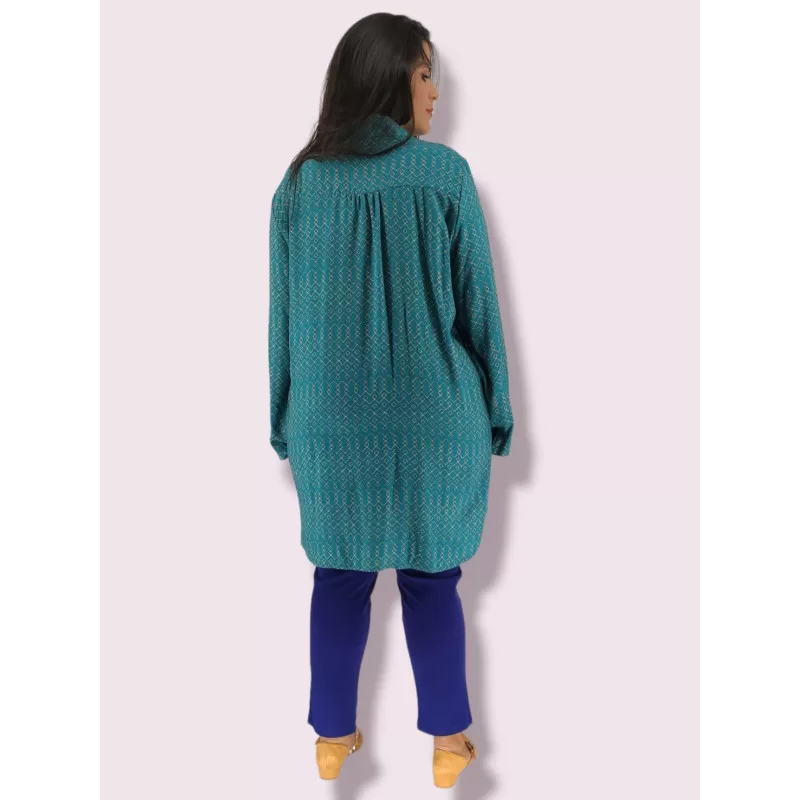 Plus Size Πουκάμισο Μακρύ - Βεραμάν Plus Size Πουκάμισο Μακρύ - Βεραμάν