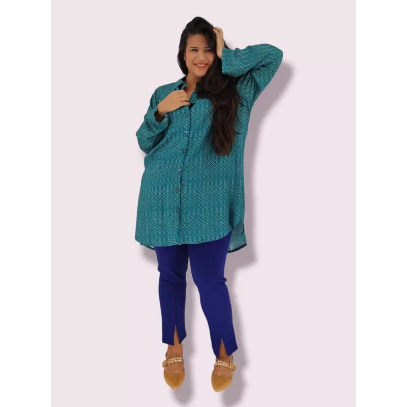 Plus Size Πουκάμισο Μακρύ - Βεραμάν Plus Size Πουκάμισο Μακρύ - Βεραμάν