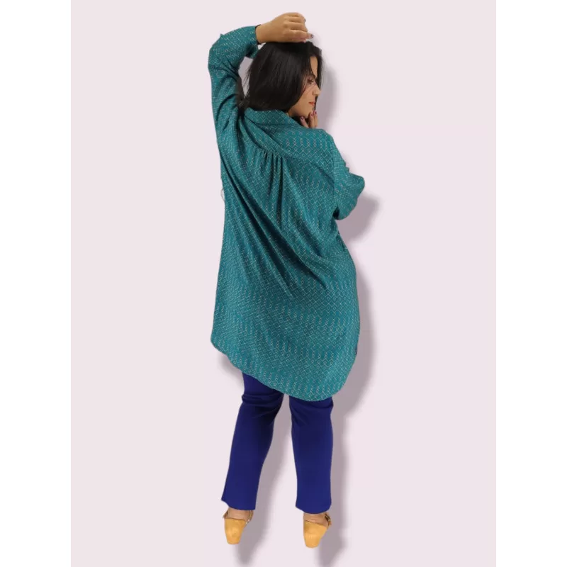 Plus Size Πουκάμισο Μακρύ - Βεραμάν Plus Size Πουκάμισο Μακρύ - Βεραμάν