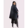Plus Size Κάπα/Παλτό με Κουμπιά - Μπλε Plus Size Κάπα/Παλτό με Κουμπιά - Μπλε