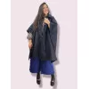 Plus Size Κάπα/Παλτό με Κουμπιά - Μπλε Plus Size Κάπα/Παλτό με Κουμπιά - Μπλε