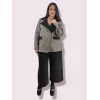 Plus Size Jacket Καστόρ Δίχρωμο - Μαύρο/Ταμπά Plus Size Jacket Καστόρ Δίχρωμο - Μαύρο/Ταμπά