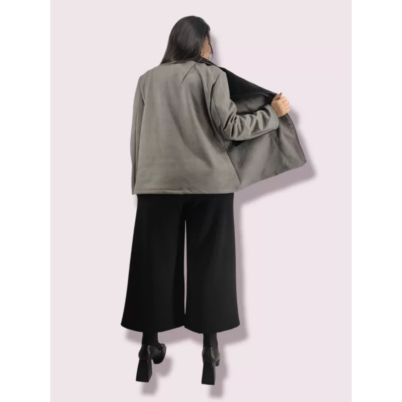 Plus Size Jacket Καστόρ Δίχρωμο - Μαύρο/Ταμπά Plus Size Jacket Καστόρ Δίχρωμο - Μαύρο/Ταμπά