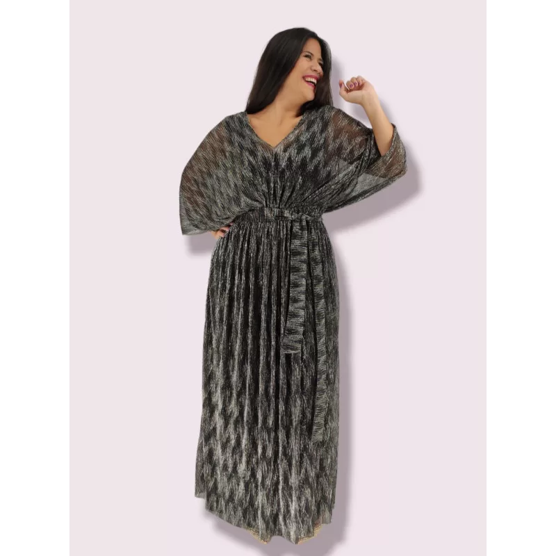 Plus Size Βραδινό Φόρεμα Μεταλιζέ - Μαύρο Plus Size Βραδινό Φόρεμα Μεταλιζέ - Μαύρο