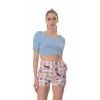 Crop Top Ριπ - Γαλάζιο Crop Top Ριπ - Γαλάζιο