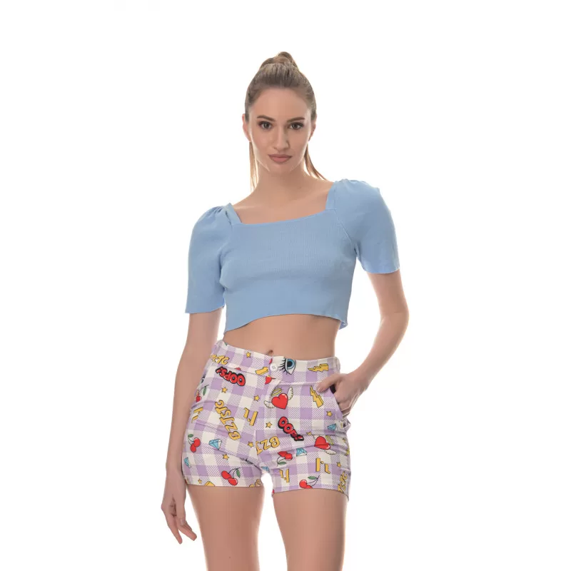 Crop Top Ριπ - Μαύρο Crop Top Ριπ - Μαύρο