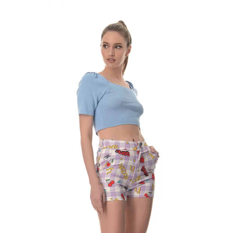 Crop Top Ριπ - Γαλάζιο Crop Top Ριπ - Γαλάζιο