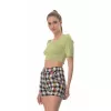 Crop Top Ριπ - Λαχανί Crop Top Ριπ - Λαχανί