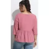 Plus Size Μπλούζα με Φιόγκο - Ροζ Plus Size Μπλούζα με Φιόγκο - Ροζ