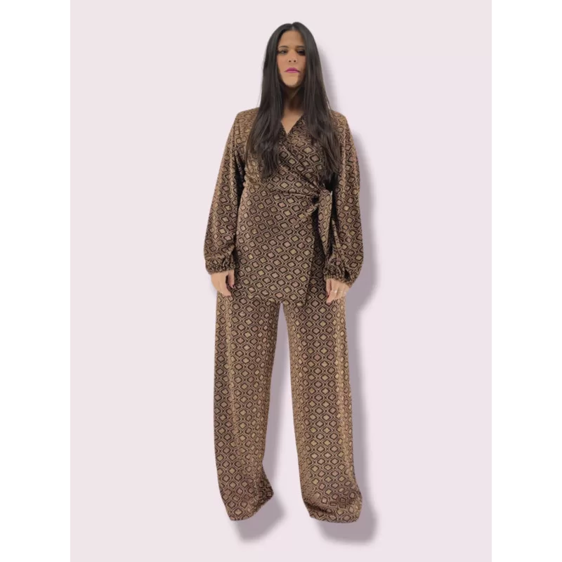 Plus Size Set Κρουαζέ με Λάμψη - Χρυσό Plus Size Set Κρουαζέ με Λάμψη - Χρυσό