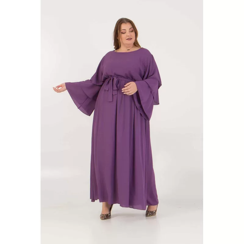 Plus Size Φόρεμα Maxi - Μωβ