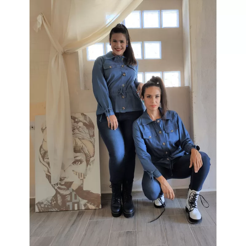 Jacket Jean Με Σούρα - Μπλε Jacket Jean Με Σούρα - Μπλε