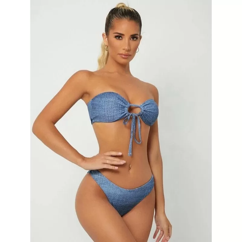 Μπικίνι Strapless Jean - Γαλάζιο Μπικίνι Strapless Jean - Γαλάζιο