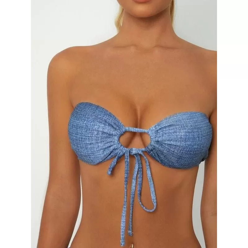 Μπικίνι Strapless Jean - Γαλάζιο Μπικίνι Strapless Jean - Γαλάζιο