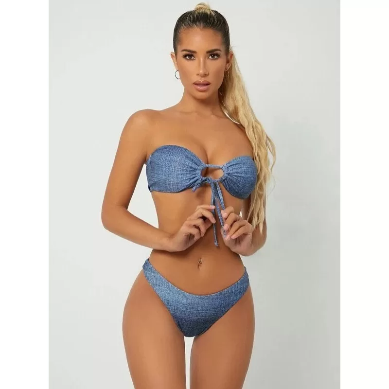 Μπικίνι Strapless Jean - Γαλάζιο Μπικίνι Strapless Jean - Γαλάζιο