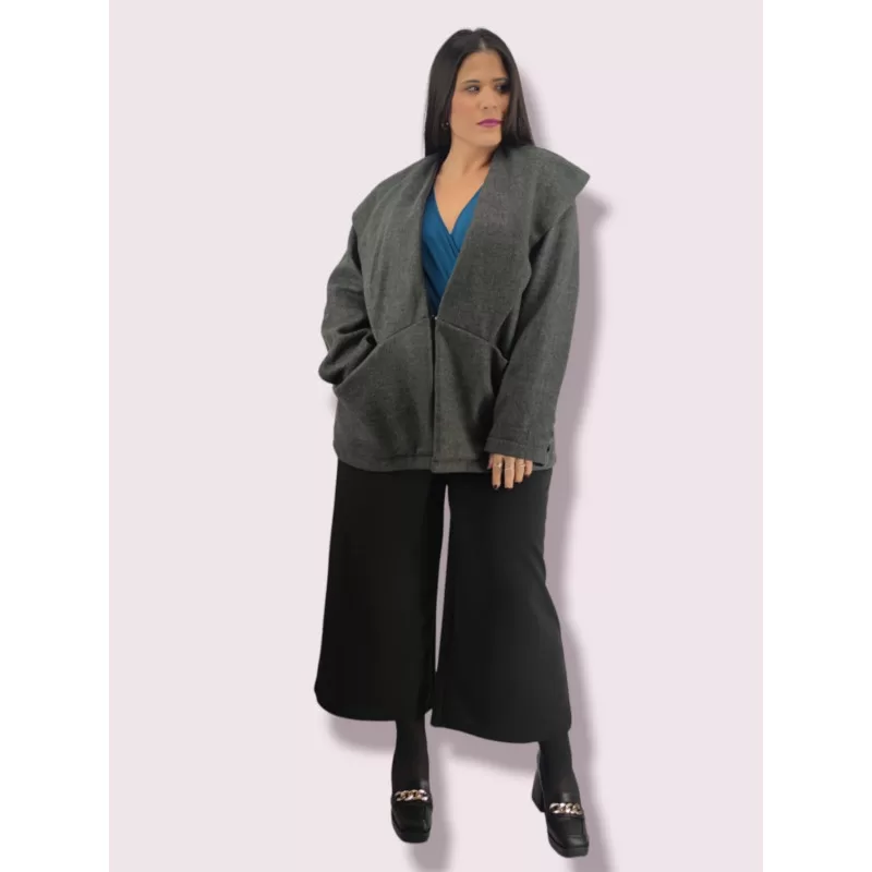 Plus Size Ημίπαλτο - Γκρι Plus Size Ημίπαλτο - Γκρι