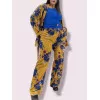 Plus Size Set Floral Bελούδο - Kίτρινο Plus Size Set Floral Bελούδο - Kίτρινο