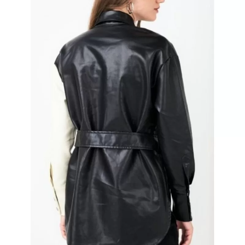 Jacket Overshirt Δέρμα - Ασπρόμαυρο Jacket Overshirt Δέρμα - Ασπρόμαυρο