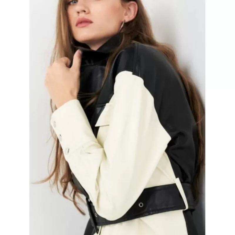 Jacket Overshirt Δέρμα - Ασπρόμαυρο Jacket Overshirt Δέρμα - Ασπρόμαυρο
