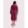 Plus Size Midi Φόρεμα Βελούδο - Magenta Plus Size Midi Φόρεμα Βελούδο - Magenta