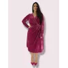 Plus Size Midi Φόρεμα Βελούδο - Magenta Plus Size Midi Φόρεμα Βελούδο - Magenta