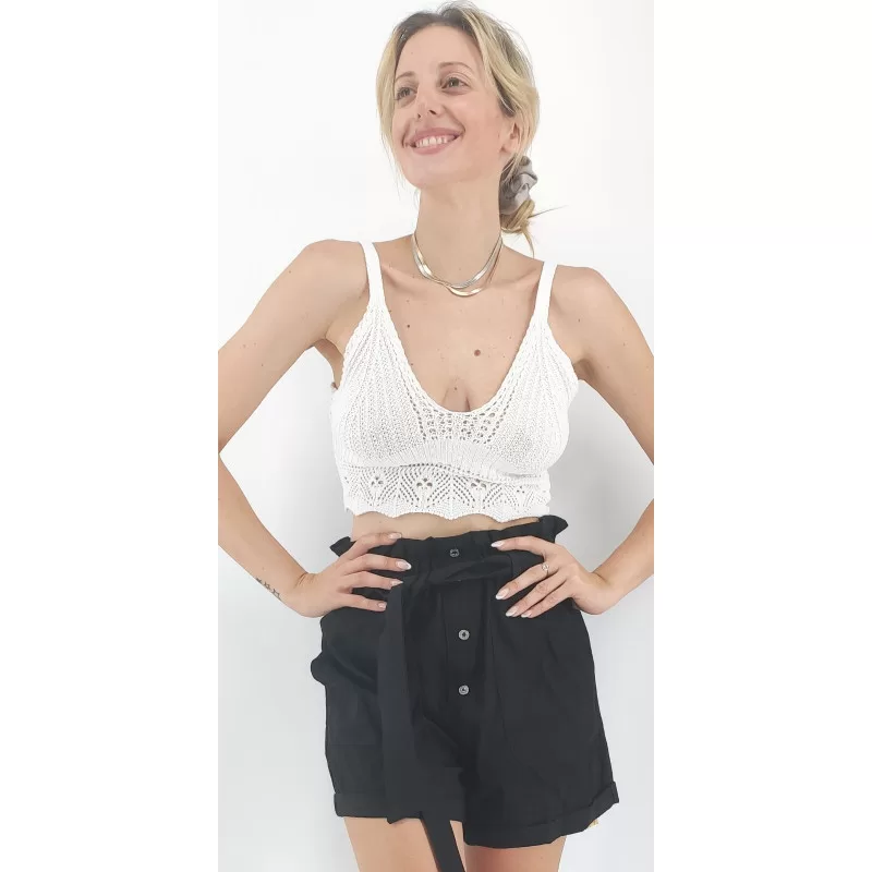 Crop Top Πλεκτό - Βεραμάν Crop Top Πλεκτό - Βεραμάν
