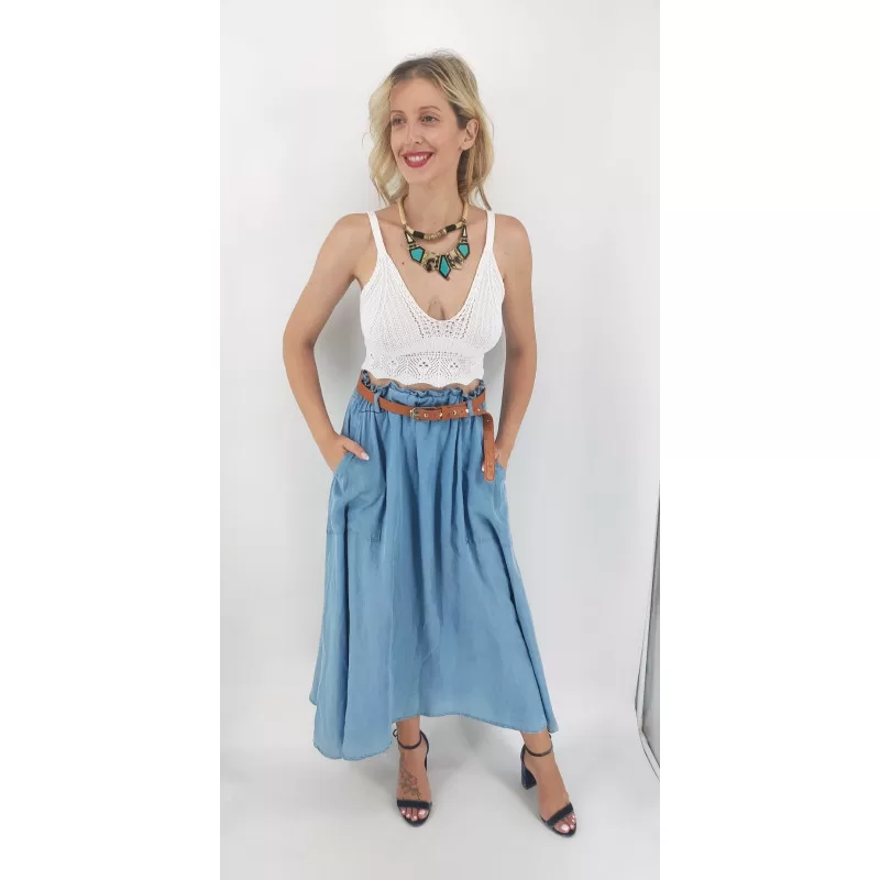 Crop Top Πλεκτό - Βεραμάν Crop Top Πλεκτό - Βεραμάν