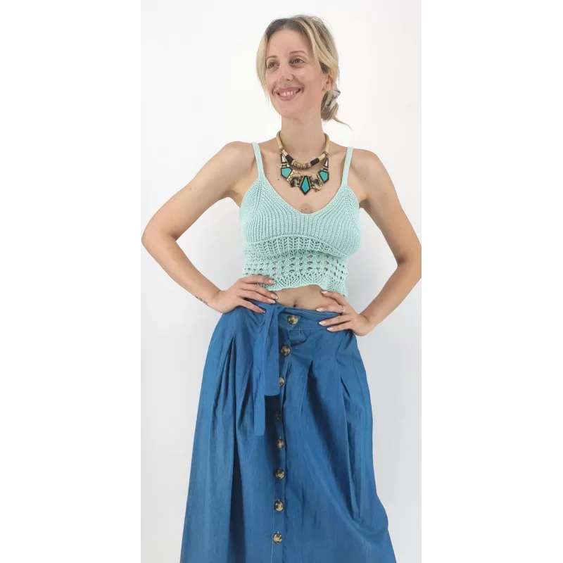 Crop Top Πλεκτό - Βεραμάν Crop Top Πλεκτό - Βεραμάν