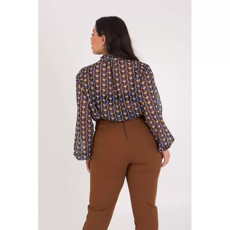 Plus Size Μπλούζα Floral Διαφάνεια - Μπλε Plus Size Μπλούζα Floral Διαφάνεια - Μπλε
