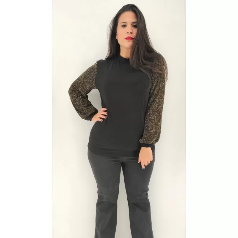 Plus Size Μπλούζα Strass - Μαύρο Plus Size Μπλούζα Strass - Μαύρο