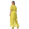 Plus Size Φόρεμα Maxi Κρουαζέ - Κίτρινο Plus Size Φόρεμα Maxi Κρουαζέ - Κίτρινο
