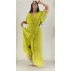Plus Size Φόρεμα Maxi Κρουαζέ - Κίτρινο Plus Size Φόρεμα Maxi Κρουαζέ - Κίτρινο