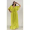 Plus Size Φόρεμα Maxi Κρουαζέ - Κίτρινο Plus Size Φόρεμα Maxi Κρουαζέ - Κίτρινο
