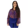Plus Size Παντελόνι Τύπου Κολάν με Σκίσιμο - Φούξια