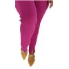 Plus Size Παντελόνι Τύπου Κολάν με Σκίσιμο - Φούξια