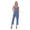 Ολόσωμη Φόρμα Strapless Capri - Μπλε Ολόσωμη Φόρμα Strapless Capri - Μπλε