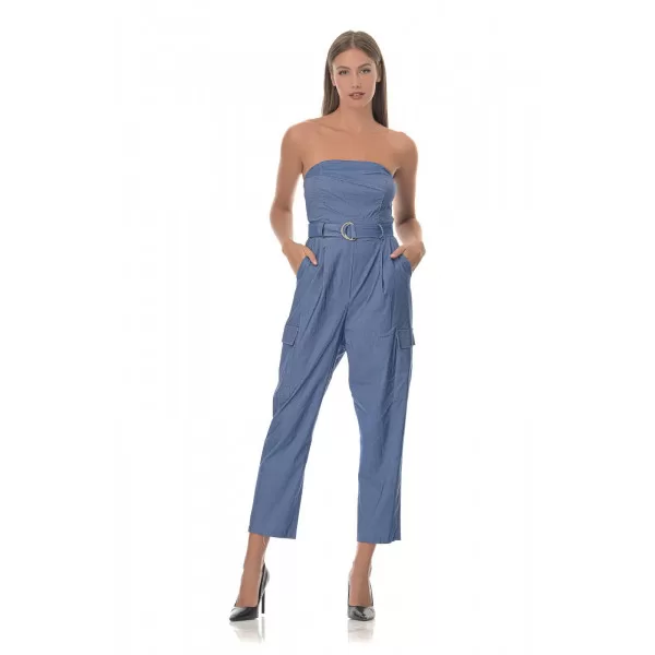 Ολόσωμη Φόρμα Strapless Capri - Μπλε