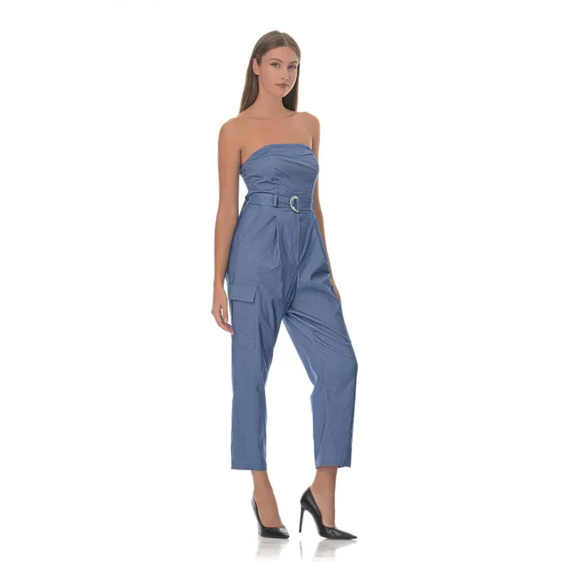 Ολόσωμη Φόρμα Strapless Capri - Μπλε Ολόσωμη Φόρμα Strapless Capri - Μπλε