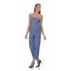Ολόσωμη Φόρμα Strapless Capri - Μπλε Ολόσωμη Φόρμα Strapless Capri - Μπλε