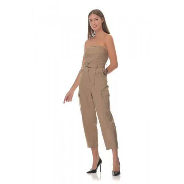 Ολόσωμη Φόρμα Strapless Capri - Μπεζ