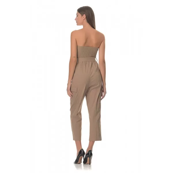Ολόσωμη Φόρμα Strapless Capri - Μπεζ