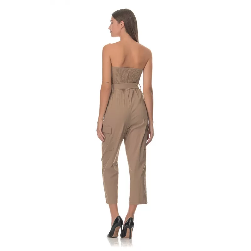 Ολόσωμη Φόρμα Strapless Capri - Μπεζ
